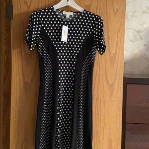 New Michael Kors polka dot flared dress